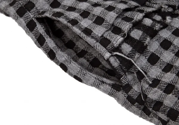ローブドシャンブル コムデギャルソンrobe de chambre COMME des GARCONS製品染めチェックウールジャケット グレー黒M K-84259_012