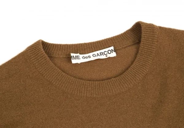 コムデギャルソンCOMME des GARCONS ウールラップデザイン変形ニットセーター 茶M位 K-84317_004