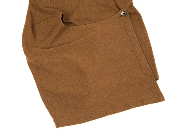 コムデギャルソンCOMME des GARCONS ウールラップデザイン変形ニットセーター 茶M位 K-84317_007
