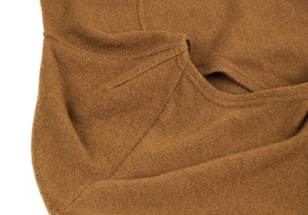 コムデギャルソンCOMME des GARCONS ウールラップデザイン変形ニットセーター 茶M位 K-84317_009