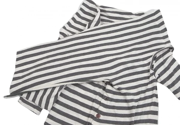 ワイズY's ボーダーストールカラートップス オフグレー2 K-84355_010