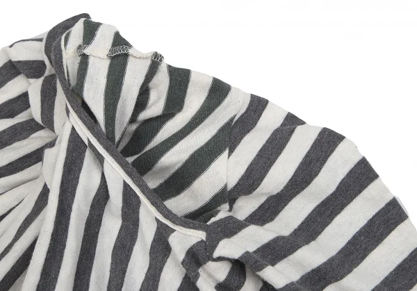 ワイズY's ボーダーストールカラートップス オフグレー2 K-84355_012