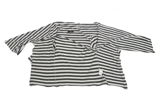 ワイズY's ボーダーストールカラートップス オフグレー2 K-84355_015