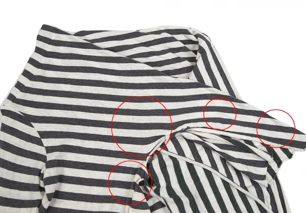 ワイズY's ボーダーストールカラートップス オフグレー2 K-84355_005