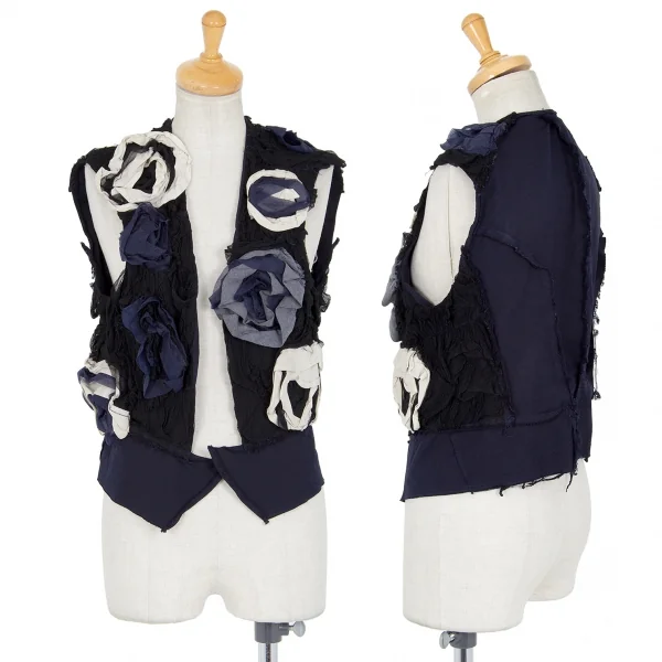 COMME des GARCONS コサージュ付きベスト コムコム コムデギャルソンCOMME des GARCONS チュールコサージュ装飾