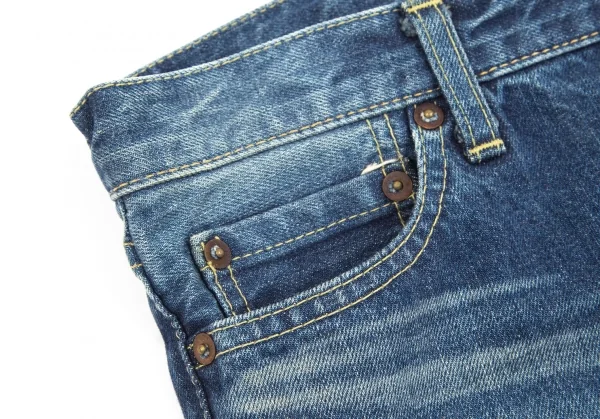 イッセイミヤケISSEY MIYAKE ウォッシュストレートデニムパンツ インディゴ2 K-84413_003