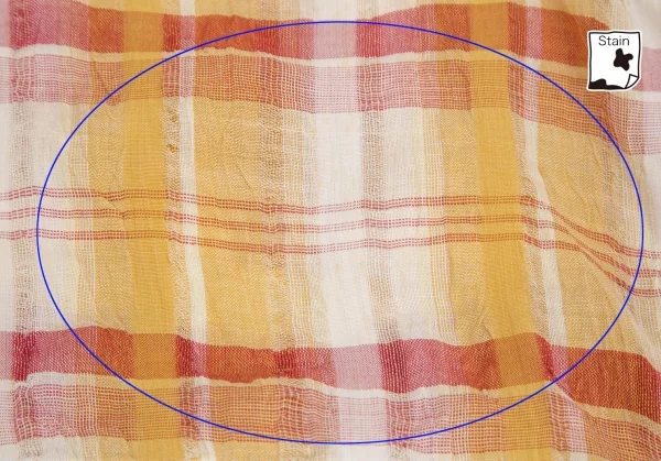 イッセイミヤケ メンISSEY MIYAKE MEN リネンチェックスタンドカラーシャツ 茶 マスタードS K-84429_012