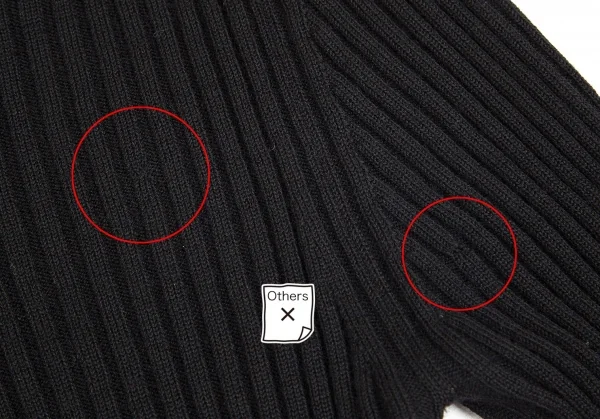 ジャンポールゴルチエ ファムJean Paul GAULTIER FEMME ウールネック透かし編みリブニット 黒40 K-84444_012