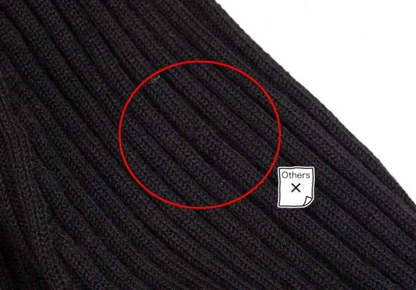 ジャンポールゴルチエ ファムJean Paul GAULTIER FEMME ウールネック透かし編みリブニット 黒40 K-84444_013