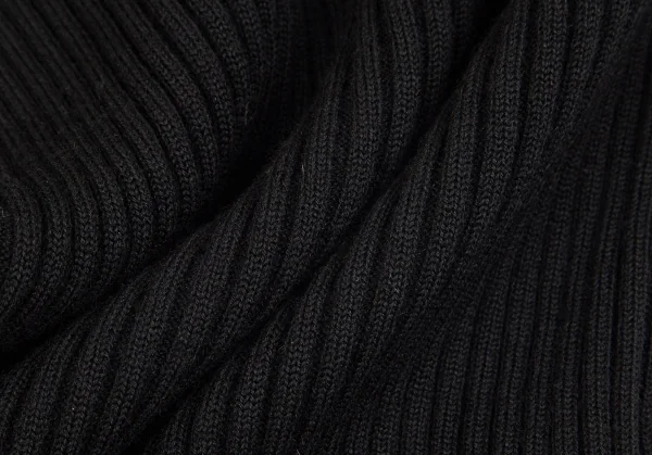 ジャンポールゴルチエ ファムJean Paul GAULTIER FEMME ウールネック透かし編みリブニット 黒40 K-84444_016