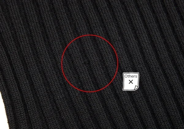 ジャンポールゴルチエ ファムJean Paul GAULTIER FEMME ウールネック透かし編みリブニット 黒40 K-84444_008