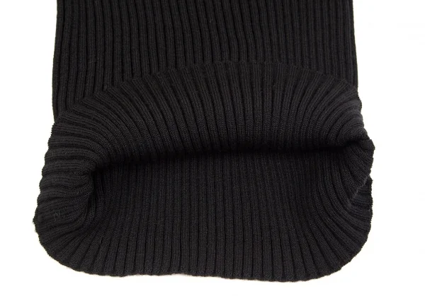 ジャンポールゴルチエ ファムJean Paul GAULTIER FEMME ウールネック透かし編みリブニット 黒40 K-84444_009