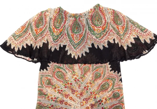 ジャンポールゴルチエJean Paul GAULTIER プリントパワーネットケープカットソー ベージュ40 K-84469_011