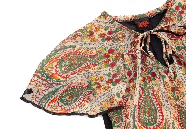 ジャンポールゴルチエJean Paul GAULTIER プリントパワーネットケープカットソー ベージュ40 K-84469_006