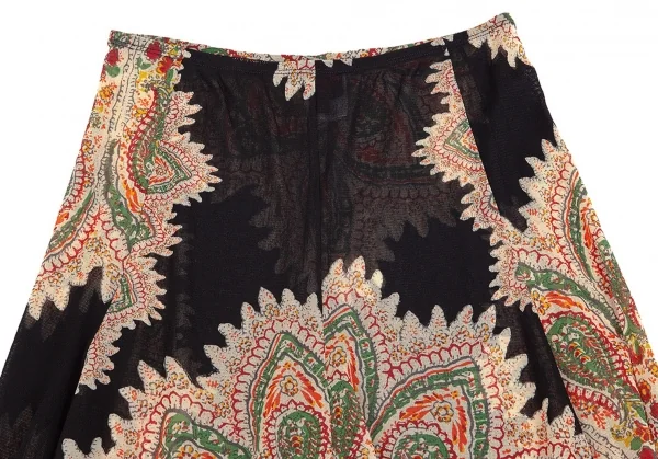 ジャンポールゴルチエJean Paul GAULTIER プリントパワーネットドレープスカート ベージュ40 K-84470_003