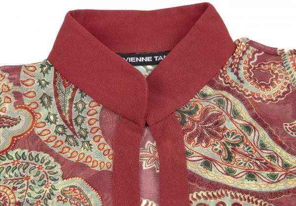 ヴィヴィアンタムVIVIENNETAM ペイズリープリントパワーネットスキッパー レンガ0 K-84473_004