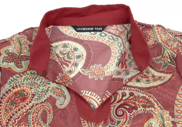 ヴィヴィアンタムVIVIENNETAM ペイズリープリントパワーネットスキッパー レンガ0 K-84473_006