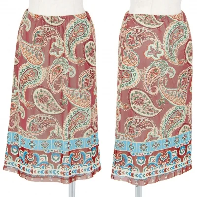 ヴィヴィアンタムVIVIENNETAM ペイズリープリントパワーネットスカート レンガ