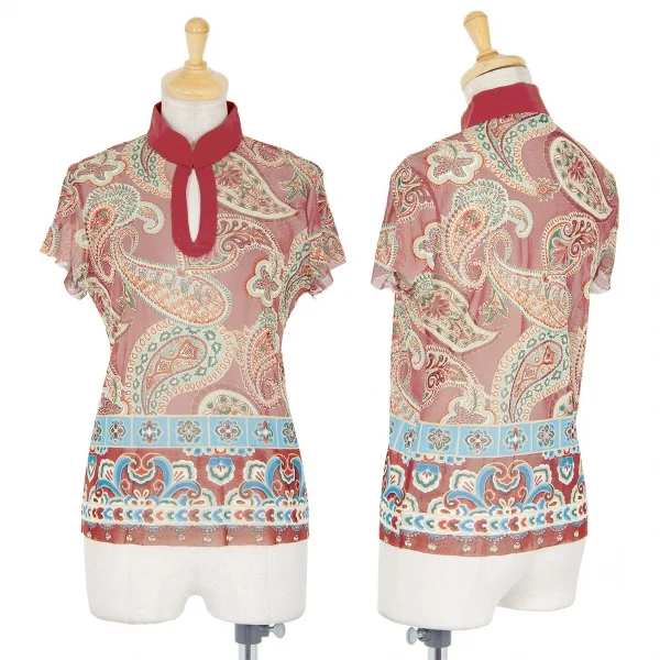 ヴィヴィアンタムVIVIENNETAM ペイズリープリントパワーネットセットアップスーツ レンガ0 K-84475_002