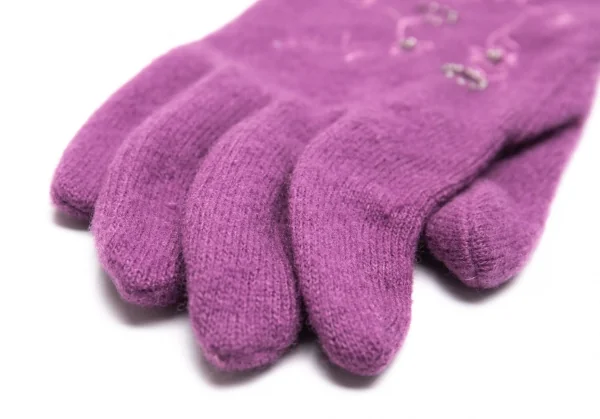 シビラSybilla ビーズ装飾ニットグローブ 紫 K-84485_002