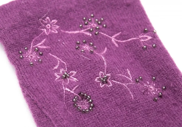 シビラSybilla ビーズ装飾ニットグローブ 紫 K-84485_003