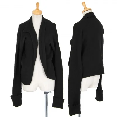 ヨウジヤマモト ファムYohji Yamamoto FEMME カシミヤレーヨンロールアップカーディガン