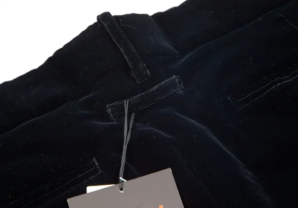 ジャンポールゴルチエJean Paul GAULTIER サイドジグザグステッチベロアパンツ 黒48 K-84518_011