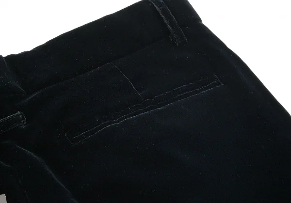 ジャンポールゴルチエJean Paul GAULTIER サイドジグザグステッチベロアパンツ 黒48 K-84518_012
