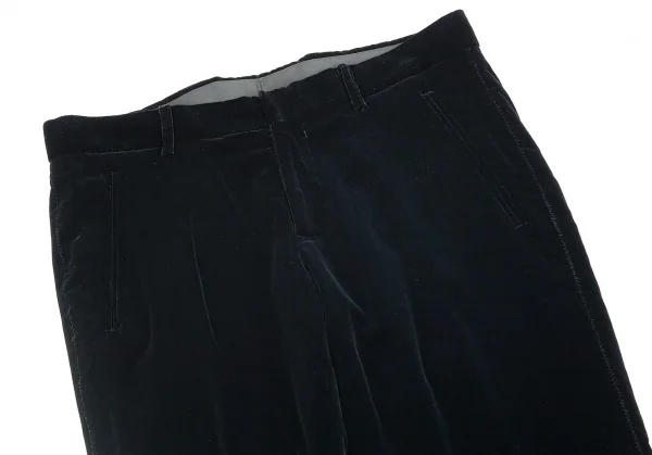 ジャンポールゴルチエJean Paul GAULTIER サイドジグザグステッチベロアパンツ 黒48 K-84518_002