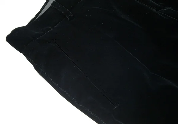 ジャンポールゴルチエJean Paul GAULTIER サイドジグザグステッチベロアパンツ 黒48 K-84518_003