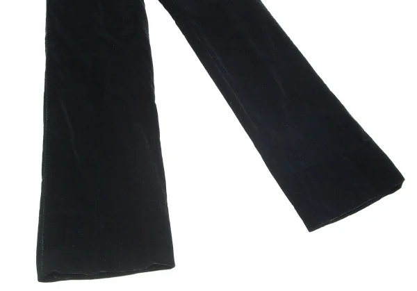 ジャンポールゴルチエJean Paul GAULTIER サイドジグザグステッチベロアパンツ 黒48 K-84518_005