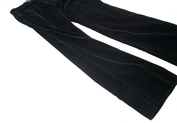 ジャンポールゴルチエJean Paul GAULTIER サイドジグザグステッチベロアパンツ 黒48 K-84518_006