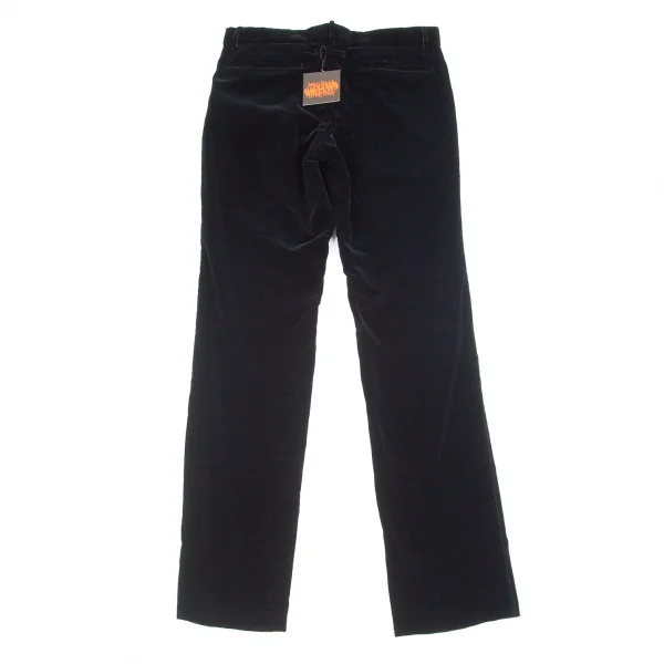 ジャンポールゴルチエJean Paul GAULTIER サイドジグザグステッチベロアパンツ 黒48 K-84518_009