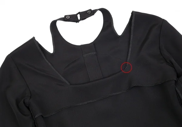 トムブラウンTHOM BROWNE インサイドアウトホルターネックシルクブラウス 黒0 K-84522_011