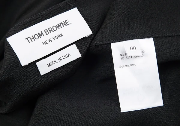 トムブラウンTHOM BROWNE インサイドアウトホルターネックシルクブラウス 黒0 K-84522_015
