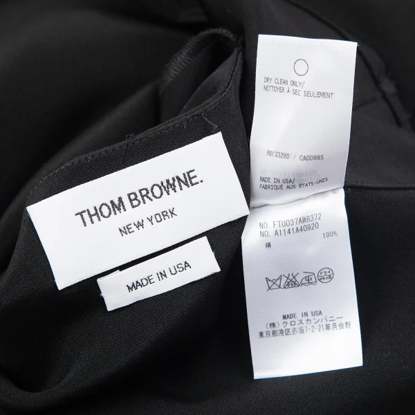 トムブラウンTHOM BROWNE インサイドアウトホルターネックシルクブラウス 黒0 K-84522_016