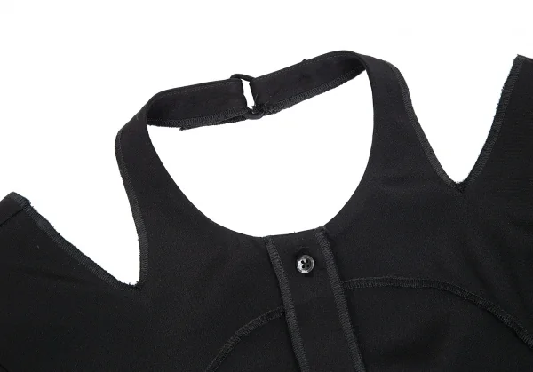 トムブラウンTHOM BROWNE インサイドアウトホルターネックシルクブラウス 黒0 K-84522_004