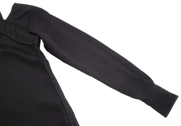 トムブラウンTHOM BROWNE インサイドアウトホルターネックシルクブラウス 黒0 K-84522_006