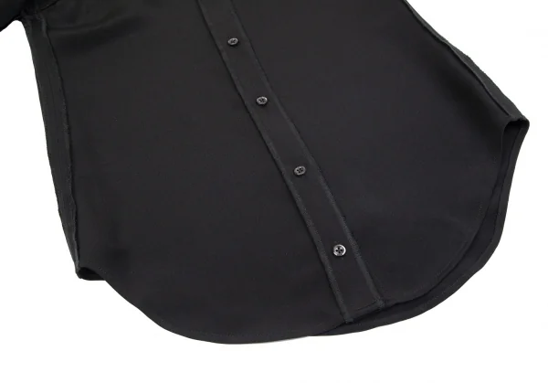 トムブラウンTHOM BROWNE インサイドアウトホルターネックシルクブラウス 黒0 K-84522_008