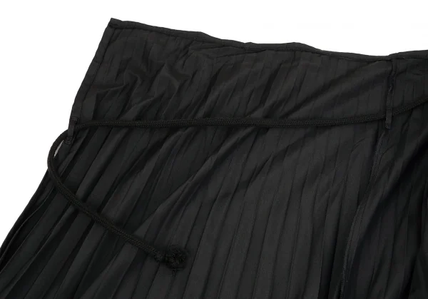 ヨウジヤマモト ファムYohji Yamamoto FEMME シルクプリーツ切替ウールギャバラップスカート 黒3 K-84539_009