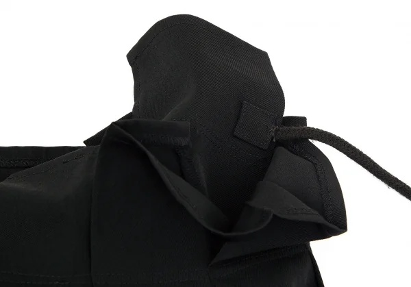 ヨウジヤマモト ファムYohji Yamamoto FEMME シルクプリーツ切替ウールギャバラップスカート 黒3 K-84539_010