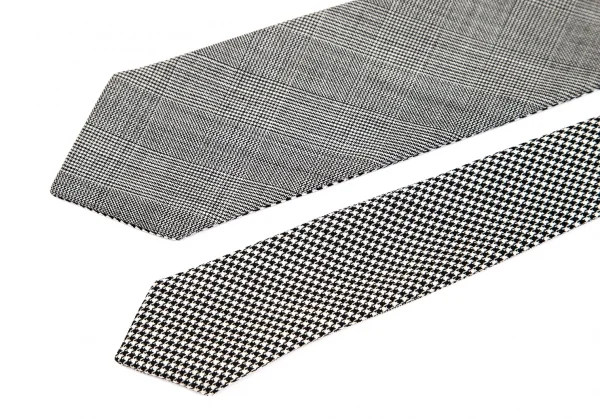 トキオクマガイTOKIO KUMAGAI グレンチェックハウンドトゥースリバーシブルネクタイ グレー K-84618_008