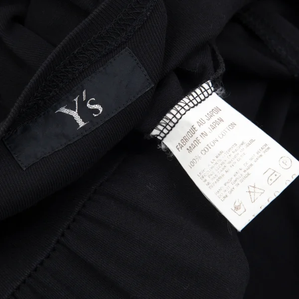 ワイズY's コットンフライスギャザー切替ノースリーブワンピース 黒M位 K-84641_017