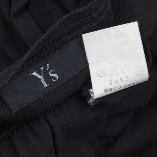 ワイズY's コットンフライスギャザー切替ノースリーブワンピース 黒M位 K-84641_018