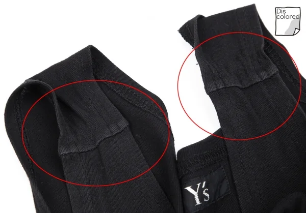 ワイズY's コットンフライスギャザー切替ノースリーブワンピース 黒M位 K-84641_005