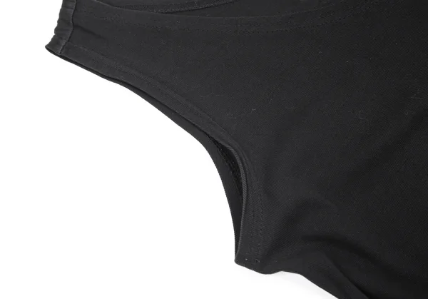 ワイズY's コットンフライスギャザー切替ノースリーブワンピース 黒M位 K-84641_006