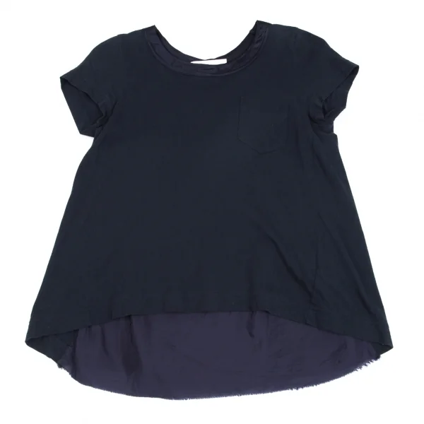 サカイラックsacai luck キュプラ切替フレンチスリーブカットソー 紺1 K-84710_002