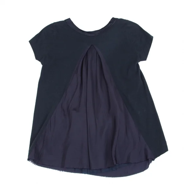 サカイラックsacai luck キュプラ切替フレンチスリーブカットソー 紺1 K-84710_009