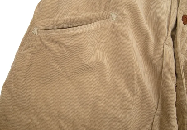 パパスPapas コーデュロイ裏ネルチェック中綿ジャケット ベージュL K-84712_011