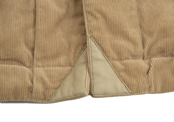 パパスPapas コーデュロイ裏ネルチェック中綿ジャケット ベージュL K-84712_012